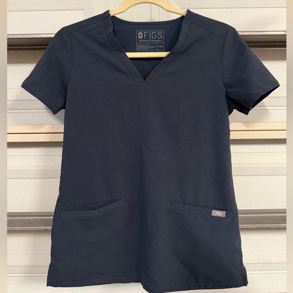 FIGS Women's Dark Blue Short Sleeve Top